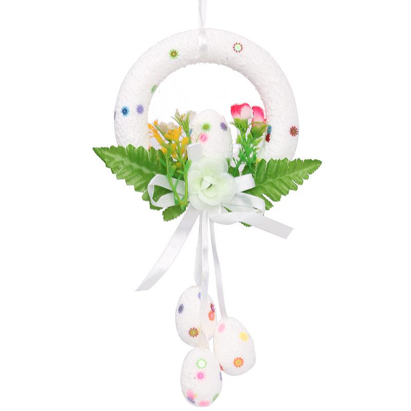 Пасхальное украшение, венок для входной двери, имитация цветка, милый кролик, подвесное украшение для пасхального украшения, забавное пасхальное яйцо