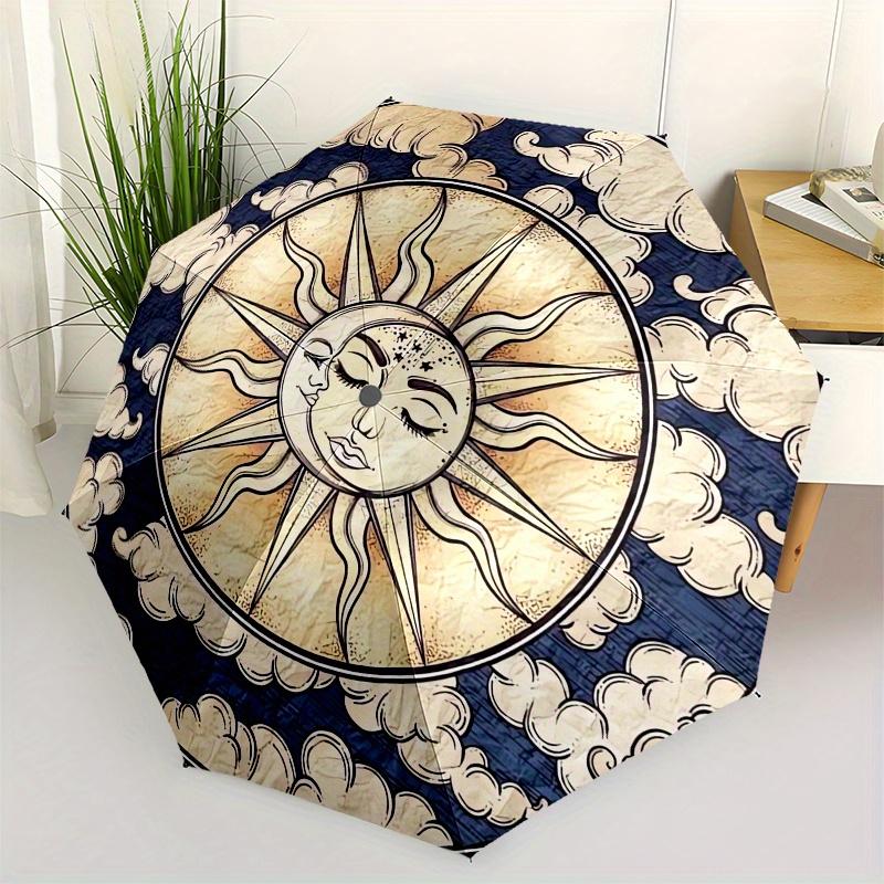 

Sun, Moon themed Eight rib Automatic Folding umbrella Is Suitable for Both Men and Women, Making It A Perfect Christmas and Valentine s Day