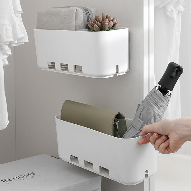 2 Pieces Multi-function Drawer Type Wall Hanging Storage Box Perfect to Hang to Bedside for Remote Controls Books Phone