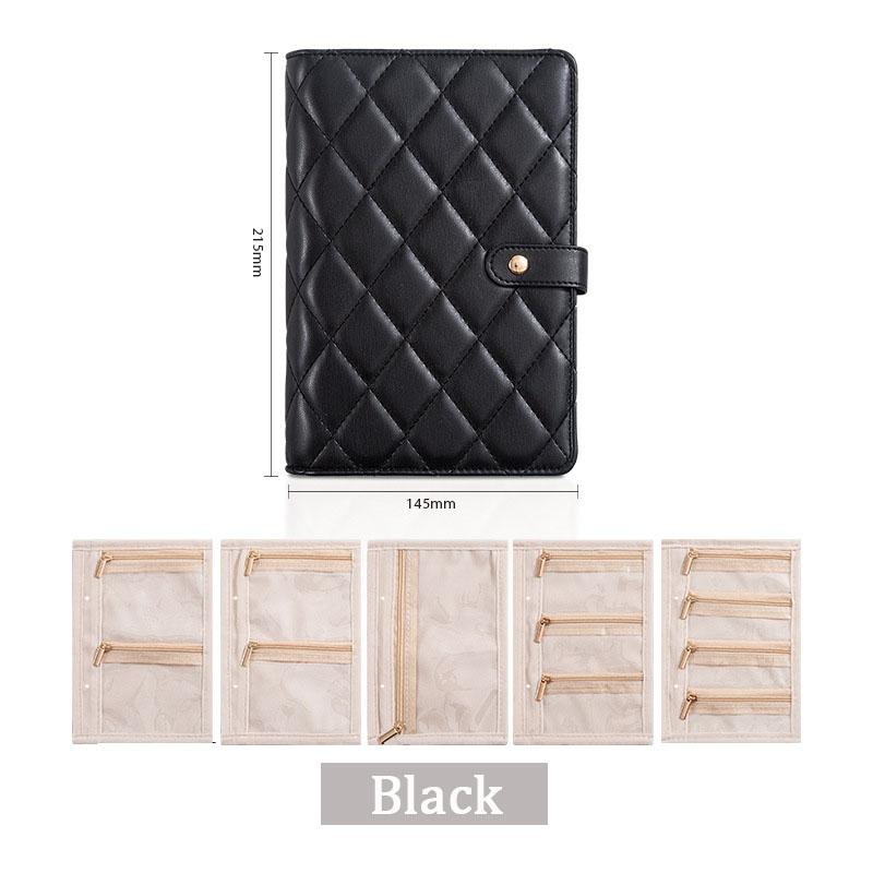 

Высококачественная прозрачная книга для хранения украшений из бархата на молнии, альбом для хранения ожерелий, роскошная ПУ кожа, прозрачные карманы as the picture