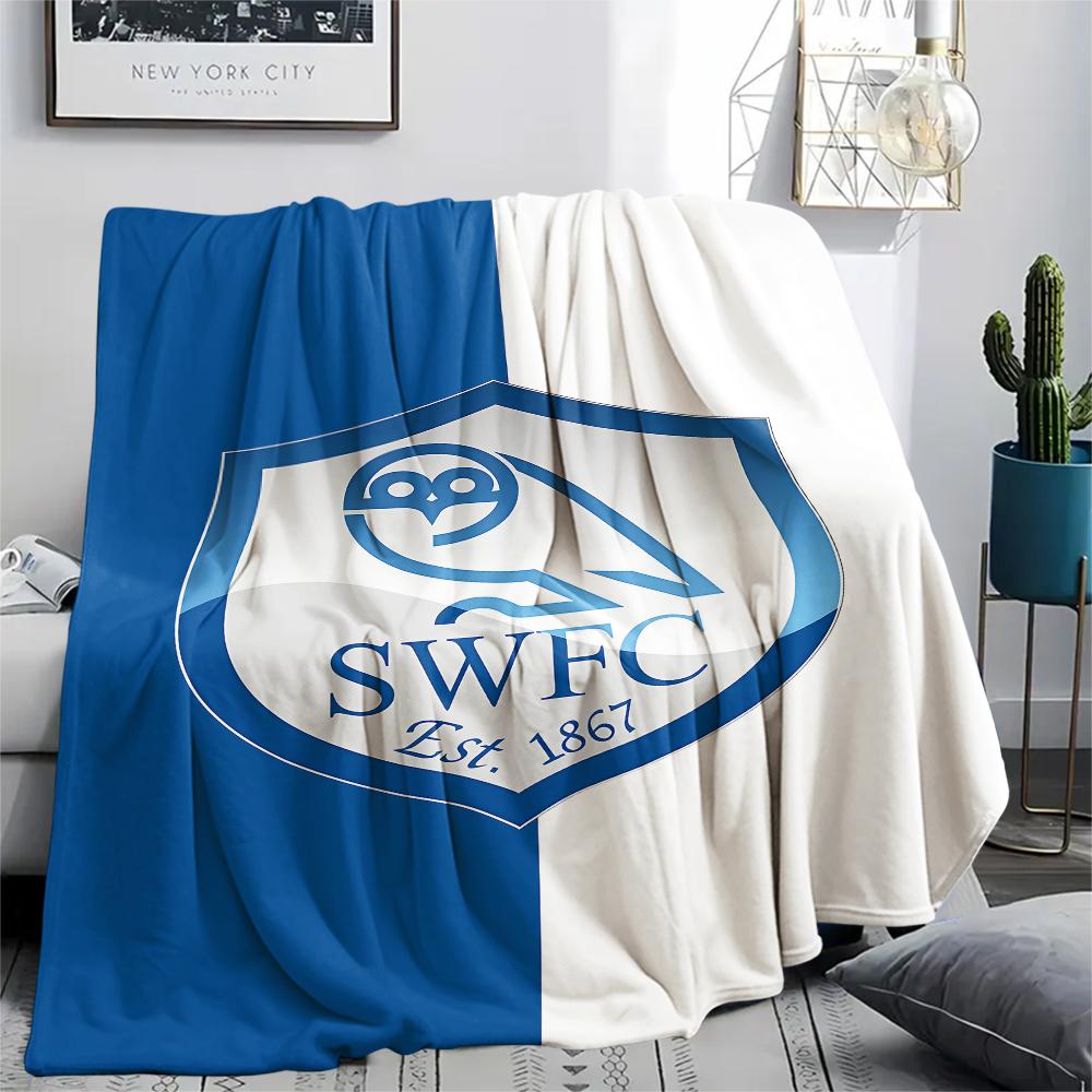 1 szt. Koc flanelowy z nadrukiem Sheffield Wednesday Football Club, Wysokiej jakości, na wszystkie pory roku, Wystrój domu, Ciepło i komfort, Idealny na prezenty świąteczne