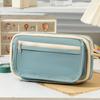Solid Color Stationery Pen Case Pencil Pouch Pen Storage Bag Large Capacity Pencil Case  Girls