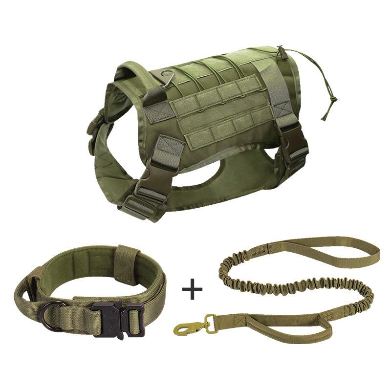 Dog Tactical Traction Chest And Back Collar Set+Large Dog Tactical Hand Grip Dog Rope+Training Dog Chest And Back