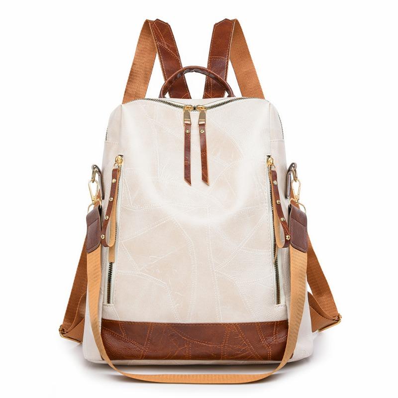 

Women s backpack New large-capacity outdoor travel backpack Casual simple multi-functional backpack белый