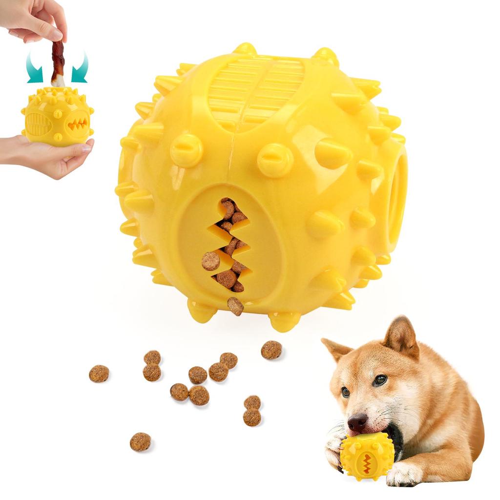 Interactive Dog Teething Ball - Bite-Resistant Toy for Self-Play, Dental Cleaning, and Boredom Relief
