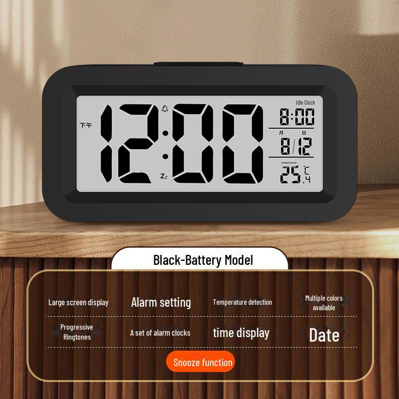 Ceas deșteptător multifuncțional puternic pentru studenți - Compact pentru utilizare pe noptieră și pe birou