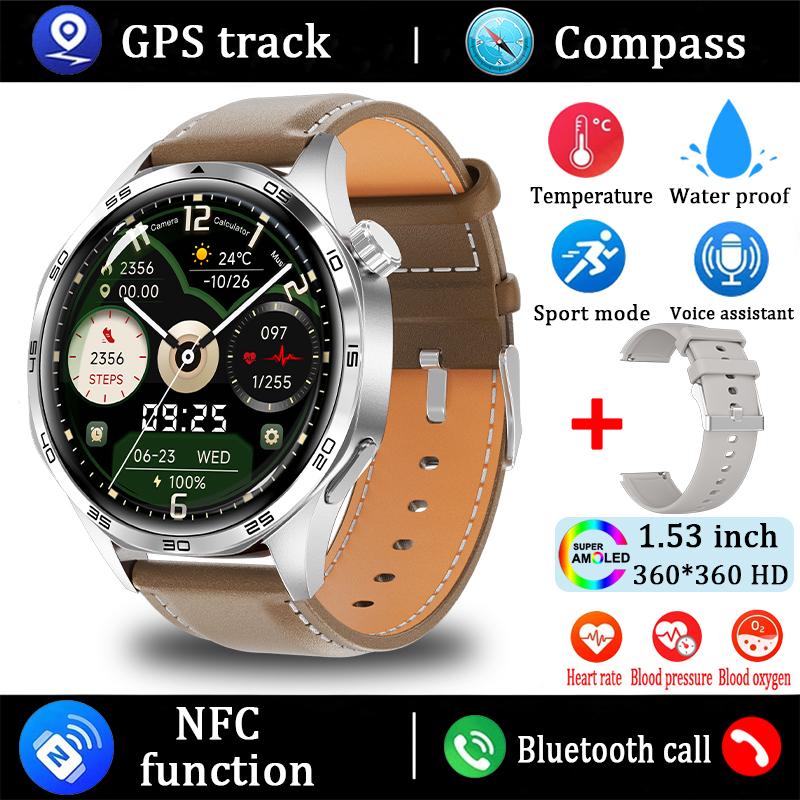 2025 Nou Ceas Inteligent GT5 PRO Ceas Bărbați 5 Pro Ecran AMOLED HD Apel Bluetooth Traiectorie GPS NFC Ritm Cardiac Busolă Ceasuri Inteligente