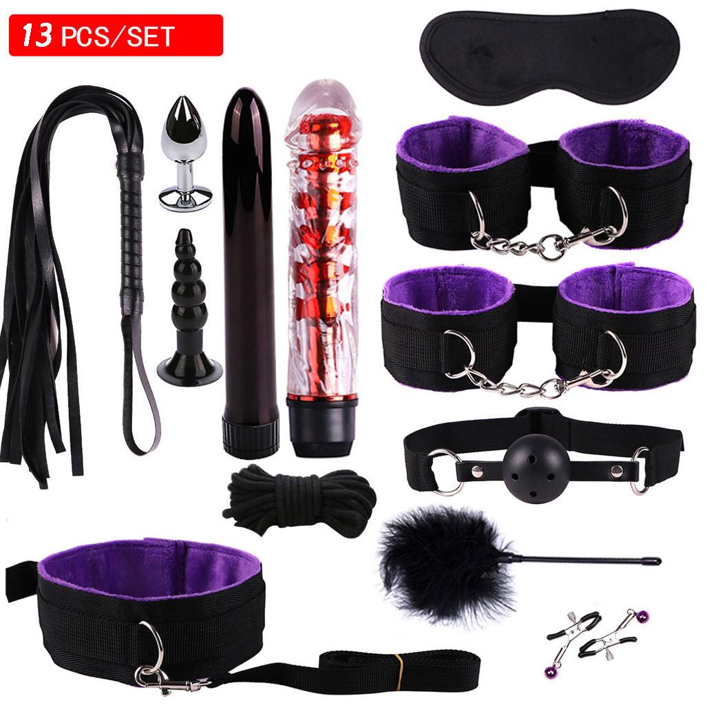 Nippelplugger Anal Vibrator Håndjern Maske Vibrasjonssett