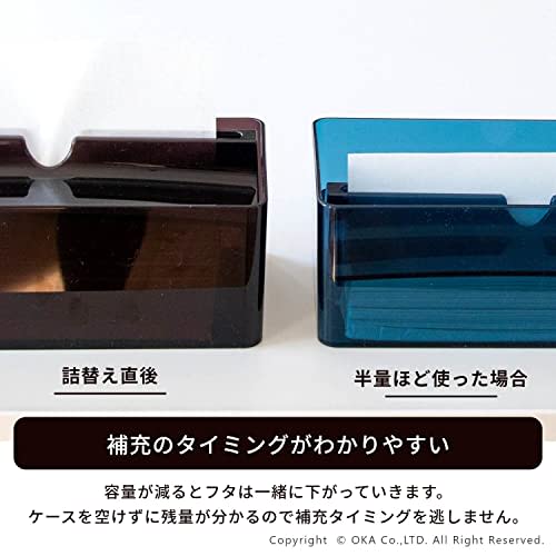 OKA Paper Towel Case, Lip Type, Brown (Commercial, Hygienic, Transparent)