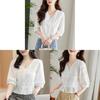 Cotton Embroidered Short Sleeve Shirt For Petite Women With V Neck And Floral Design