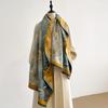 Luxury Winter Cashmere Double-Sided Design Scarf Women Warm Pashmina Blanket Poncho Scarves Female Oil Painting Shawl Bufanda