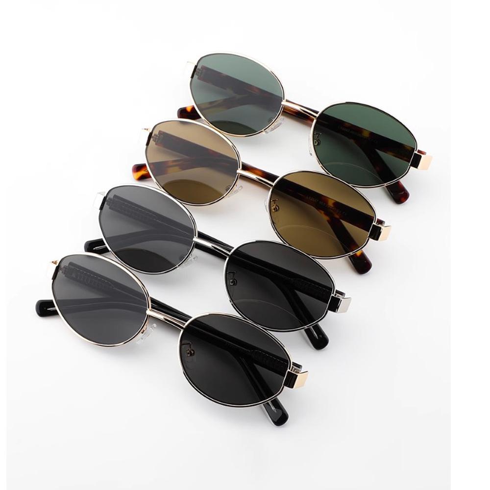 1pc Retro Oval Sunglasses for Women Men UV400 Protection Trendy Metal Classic Shades