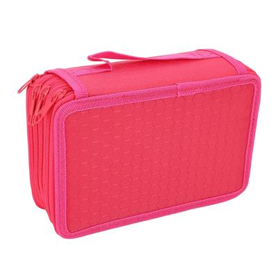 Oxford Pencil Case Wearable Cloth Pure Color Pouch 72 Slots Organizer 4 Compartments Portable