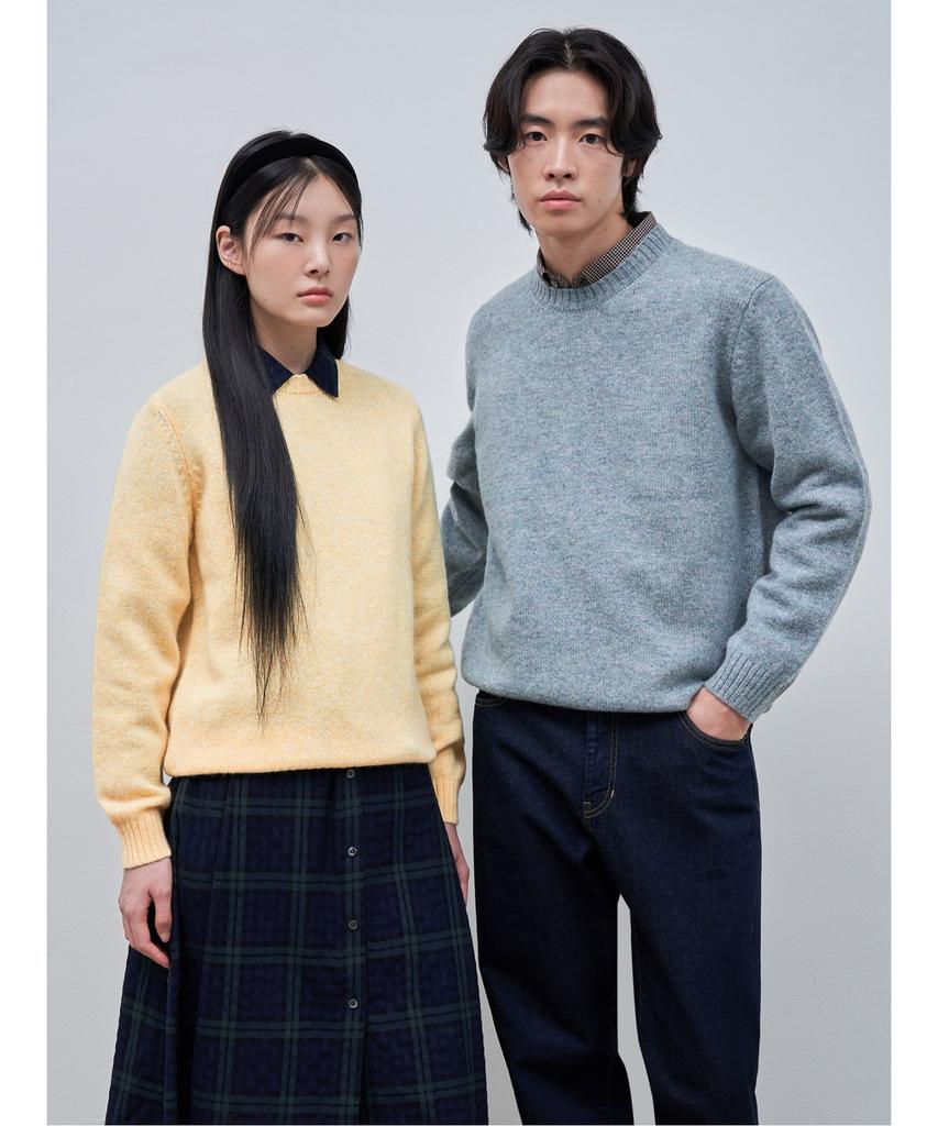 Binpolmen Unisex Cozy & Fuzzy Round Knit - Light Green (Bc4Y51C60L)