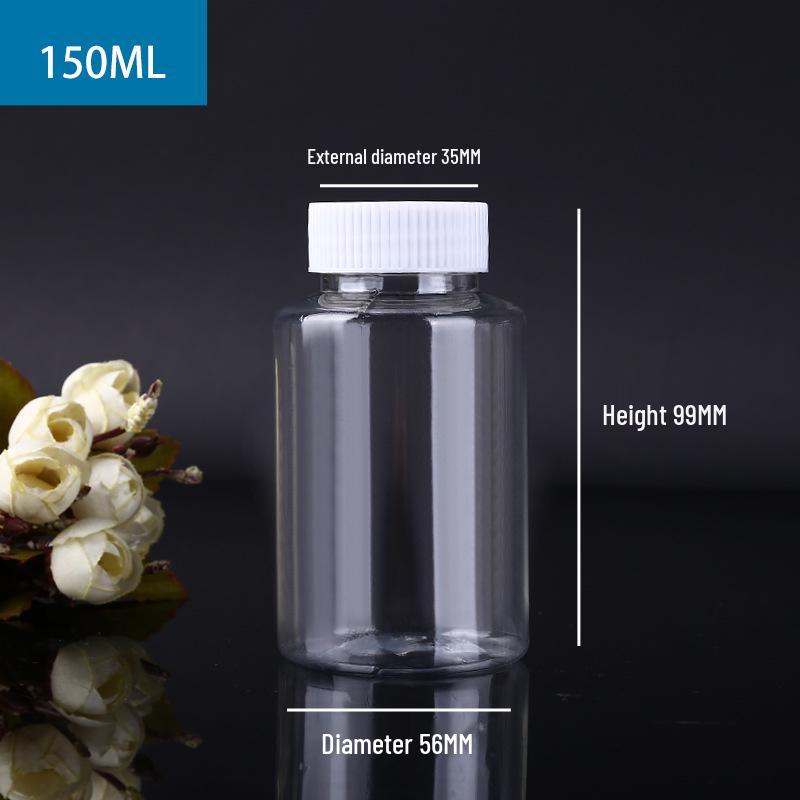 PET Wide-Mouth Transparent Dispensing Bottle with Lid - Solid/Liquid Container
