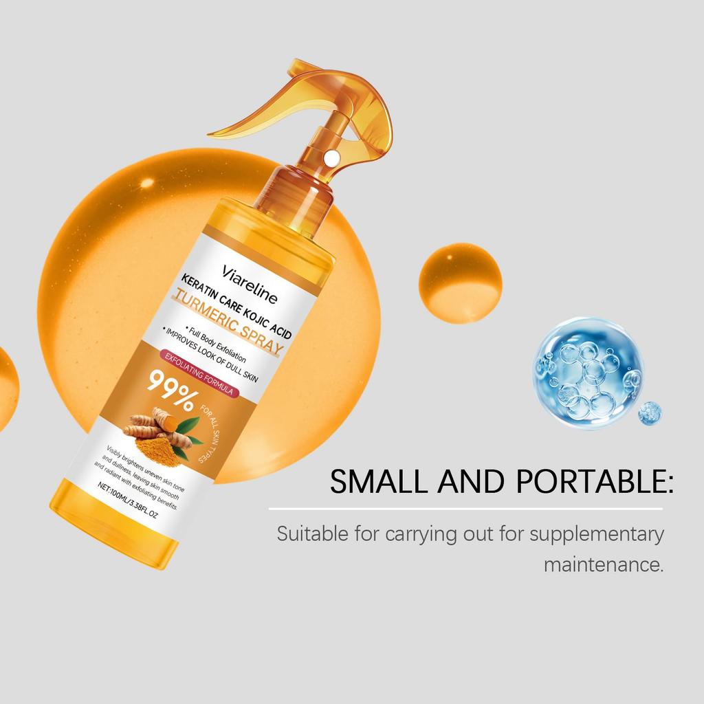 Kojic Acid Turmeric Exfoliating Spray Gentle Exfoliating Hydrating Moisturizer Smooth Brightening Dead Skin Calluses Removal