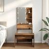 VidaXL Ensemble de coiffeuse avec LED vieux bois bois d'ingénierie, coiffeuse, table de maquillage, bureau de maquillage, 3329187