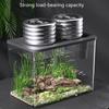 Clear Fishtanks With Safe Lid and Water Plant Holder For Gold Fish Home Desktop Decoration Aquariums Tanks