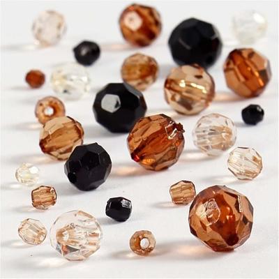 Unique Blend of Premium Faceted, Transparent Acrylic Beads - 5 Sizes. Ref 618801