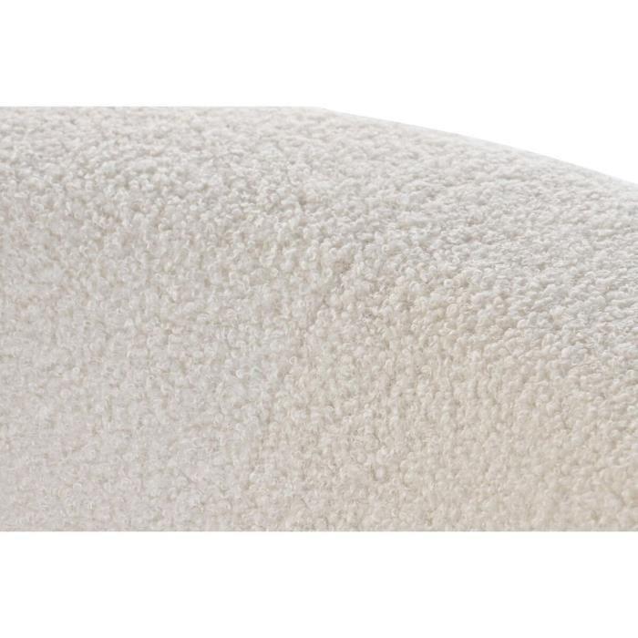 Canapé - Moderne - 3 places - Blanc - Bois - Tissu polyester