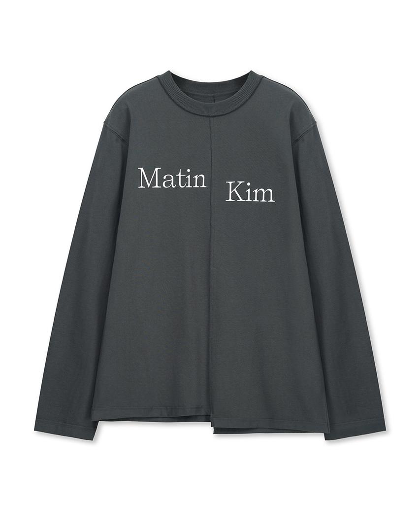 Mattengkim Asymmetric Logo Top In Charcoal