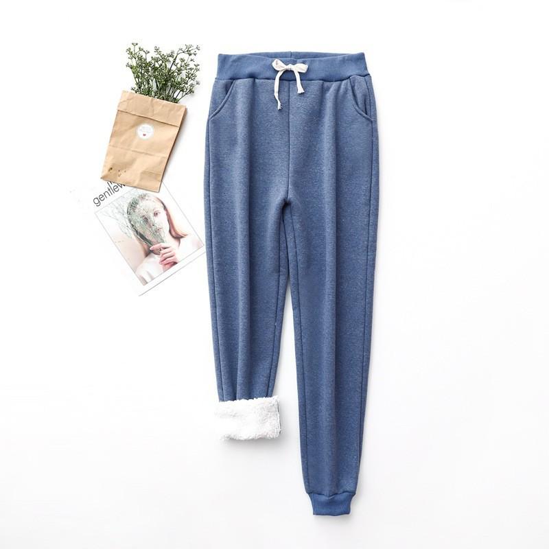 

Женские флисовые брюки с манжетами - Плотные, Теплые, Повседневные, Большого размера XL (125-135 lbs)