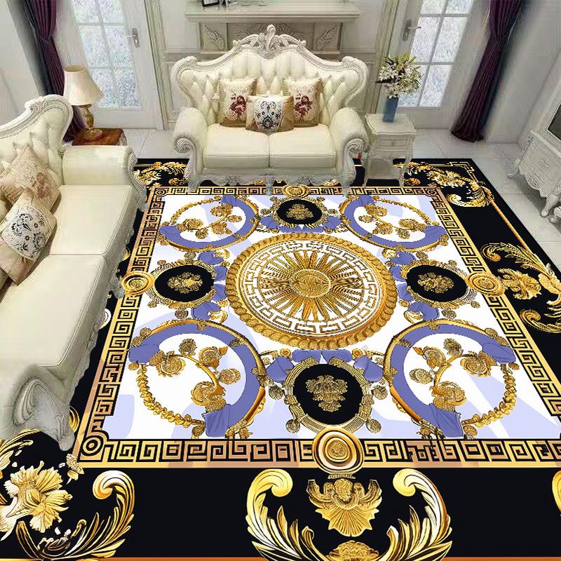 Avrupa Lüks Altın Rengi Halılar Oturma Odası Dekorasyonu Ev Kanepe Masaları Alan Halısı Yatak Odası Salon Kaymaz Lüks Yer Paspasları