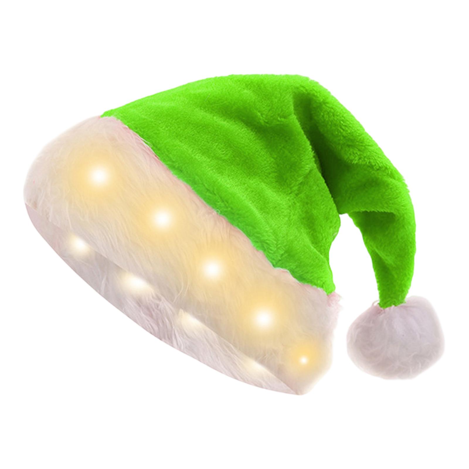 

Christmas Decoration Plush Light Up Led Santa Hat Santa Hat Christmas Supplies One Size