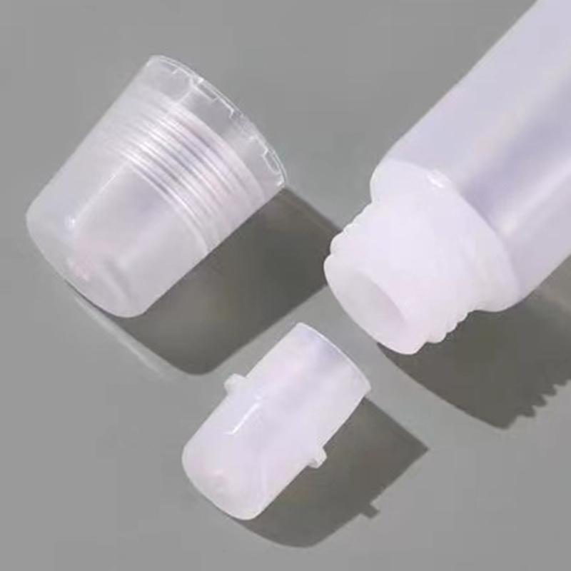 Clear Plastic Refillable Lip Balm Tubes Angled Nozzle for Precise Application Small Cosmetic Containers Empty Bottle