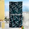 Philadelphia Eagles Customize Text Beach Towel Super Soft Microfiber Quickdry Fabric Suitable For Swimming Gym Camping Yoga Vacation
