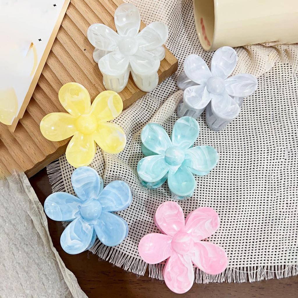 New Hawaiian Flower Hair Claw Clips Discoloration In Sunlight, Strong Hold Beach Hair Accessories for Women Thin Thick Hair