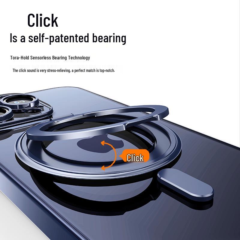 iPhone 16 Case: Rotating Magnetic Stand, Ultra-thin Electroplated for 13, 14 Pro Max, 15