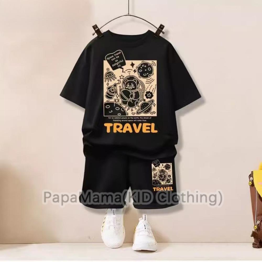 Новый набор для мальчиков, Детский летний комплект с короткой футболкой, Красивая одежда, Летняя детская одежда 150