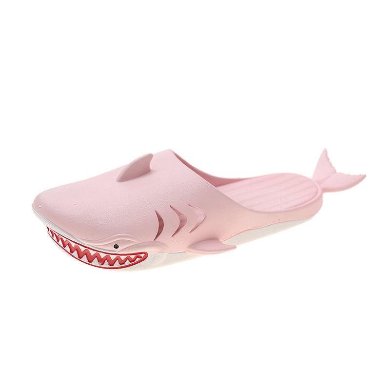 Creative Streetwear Slides Men Red Shark Slipper Summer Blue Slides Male Boys Outdoor Beach Shoes Man Fish Slippers For Swimming