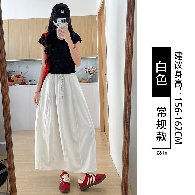 Tooling skirt women's new high-waisted thin a-word skirt drooping feeling small summer pumpkin dress