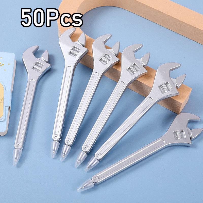2Pcs Wrench Shape Design Ballpoint Pens Comfortable Grip Smooth Writing Pens Students Creative Stationery Party Gift Random style 2Pcs