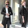 Women Slim Windbreaker Double Breasted Long Trench Coat Jacket Overcoat Outwear