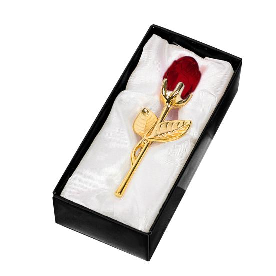 Clear Rose in Gift Box Artistic Flower Sculpture for Valentine's Day Elegant Home Office Decor And Romantic Gift