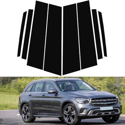 Vhodné pre Mercedes Benz GLC SUV 2016-2022 8ks Lesklé čierne stĺpiky dverí a okien auta B C stĺpiky lišty dekoratívne nálepky