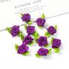 50/100PCS Mini Handmade Rose Flower Satin Ribbon Rosettes Fabric Appliques For DIY Wedding Decoration Craft Sewing Accessories