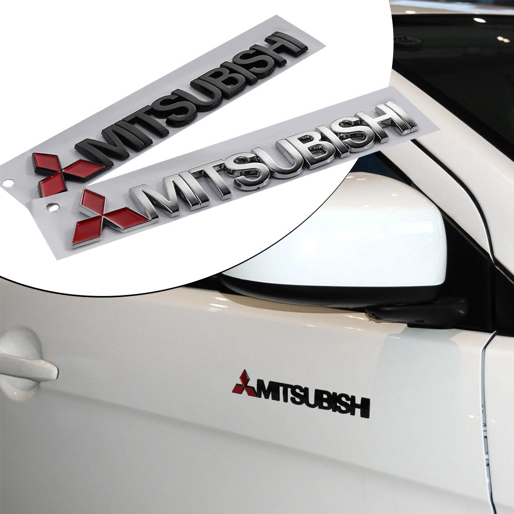 3D Metall Auto Logo Karosseriebuchstaben Motorhaubenabzeichen Aufkleber Auto Dekor Zubehör Für Mitsubishi 9 Ralliart X EX ASX L200 Colt Cross