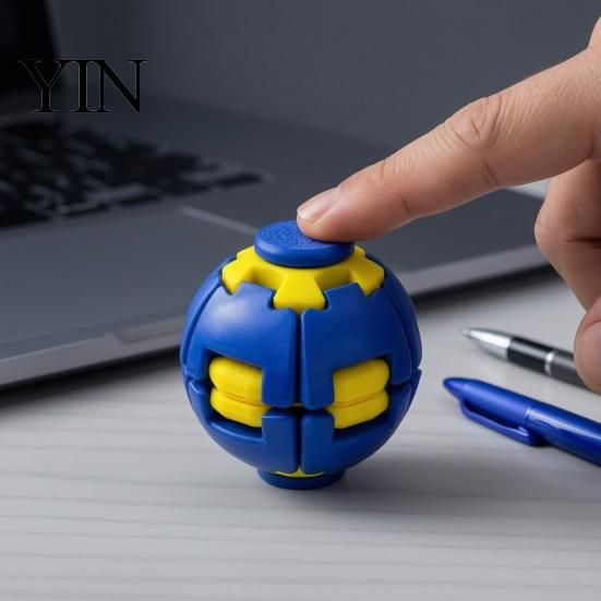 Quiet Spinning Fidget Toy 1/2Pcs 3D Printed Press Rotating Ball, Stress Relief Spinner Kids for Adults, Ball Toy, Decompression Gadget