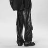 Men's Street Punk Leather Multi-Pocket Casual Pants - Spring/Autumn Trend