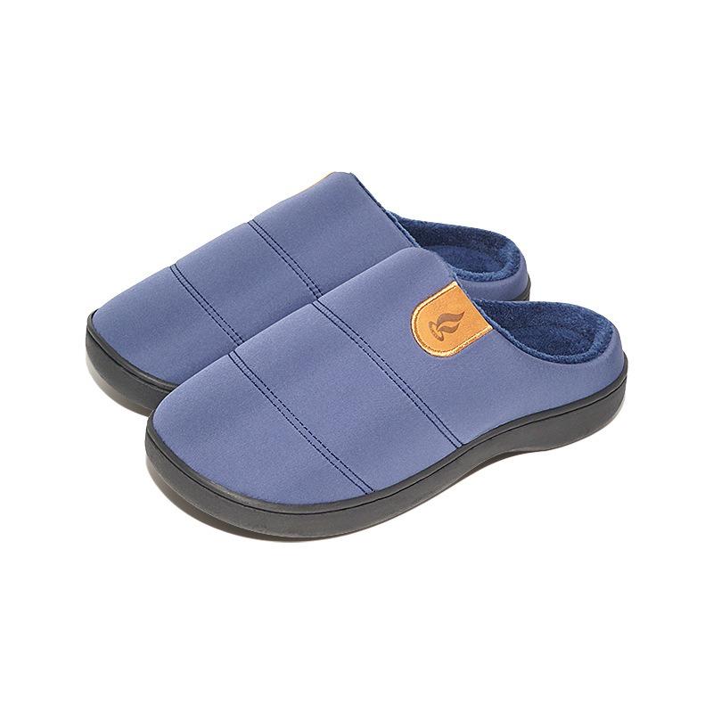 Cross-border spot tarpaulin fluffy slippers indoor home non-slip warm thick bottom velvet autumn and winter cotton slippers