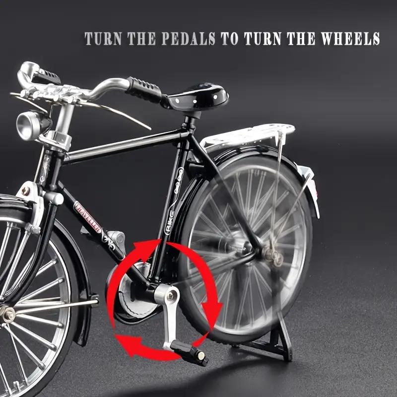 Kit Modelo de Bicicleta Vintage - Conjunto Miniatura de 51 peças com Inflador e Estojo, Liga de Alumínio, Presente de Colecionador e Decoração.