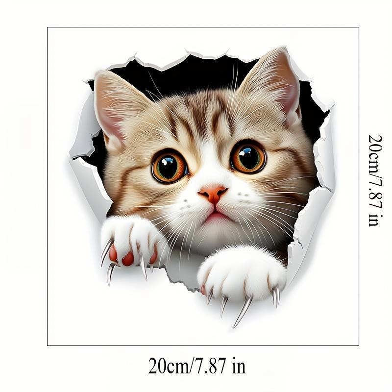 3D Cute Cat Toilet Stickers Removable Waterproof Vinyl Decals Kitten Bathroom Decor for Toilet Lid/Rim Home Bathroom Accessories