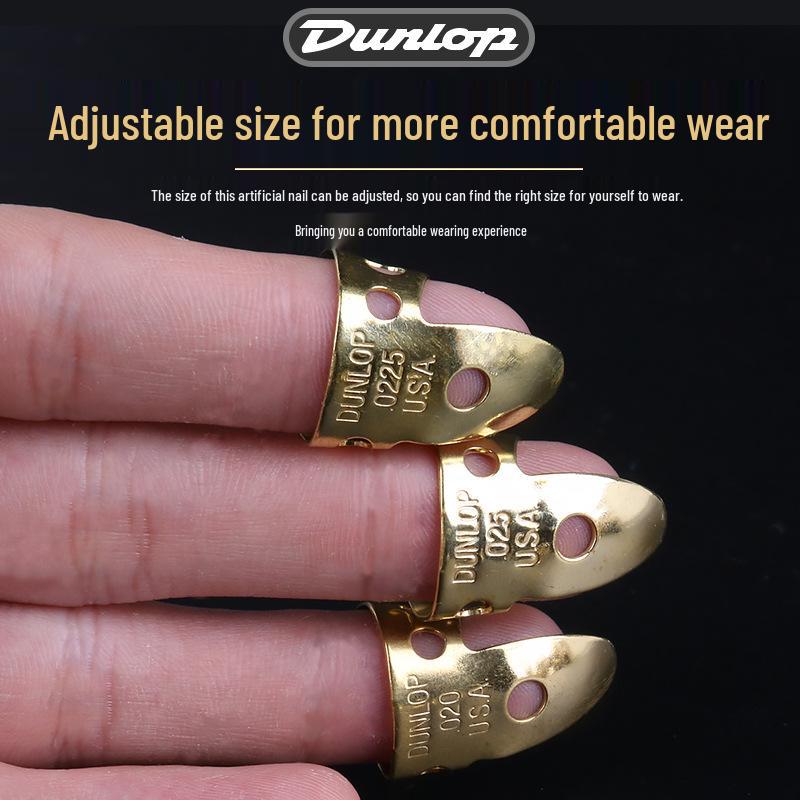 Dunlop Guitar Finger Cots - Brass/Nickel Silver Fingerstyle Picks 33R/37R (Right Hand)