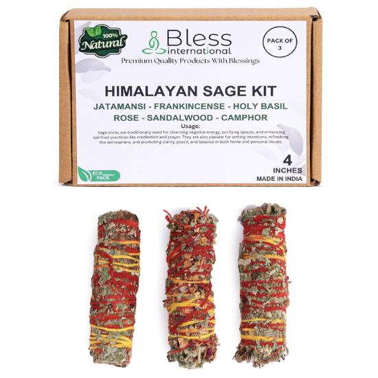 

Благослови-Международный-Гималайский-Шалфей-Джатаманси-Ладан-Священный-Базилик-Роза-Сандаловое-дерево-Камфора-4-дюйма-длиной Pack of 3