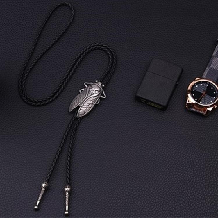 Bolo Tie for Men Western Cowboy Style Necktie with Carved Cicada Buckle Decors
