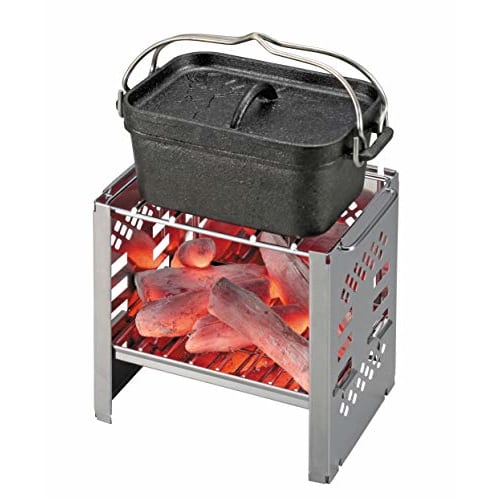 Captain Stag (CAPTAIN STAG) Dutch Oven Iron Casting Square Dutch Oven Mini Width 205 X Depth 130 X Height 90mm Full Water Capacity 750ml No Seasoning